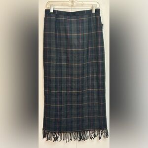 REQUIREMENTS BRAND, WOMENS WOOL BLEND, LONG PLAID SKIRT, size 12